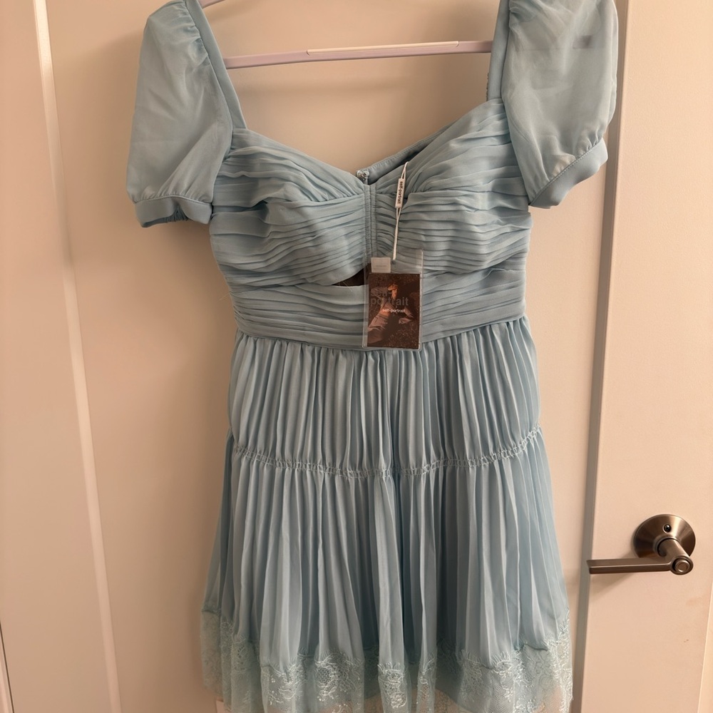Self-Portrait Sky Blue Lace Dress